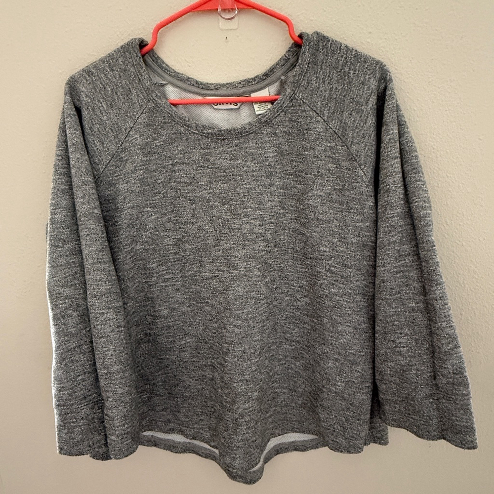 Orvis Gray Long Sleeve Wide Neck Pullover M
